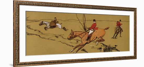 Jumping the Brook-Cecil Aldin-Framed Premium Giclee Print