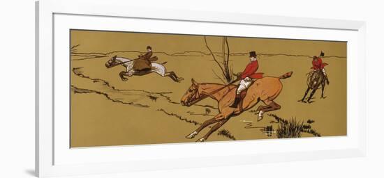 Jumping the Brook-Cecil Aldin-Framed Premium Giclee Print