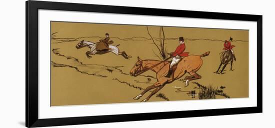 Jumping the Brook-Cecil Aldin-Framed Premium Giclee Print