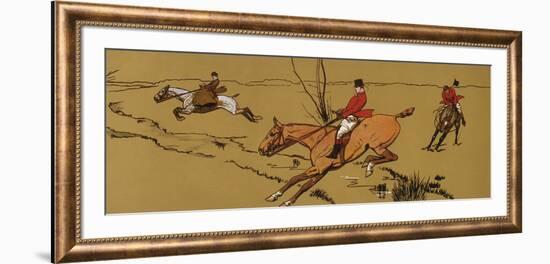 Jumping the Brook-Cecil Aldin-Framed Premium Giclee Print