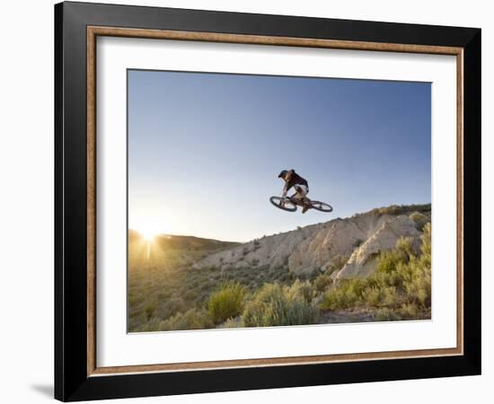 Jumping the Clay Cliffs, Polson, Montana, USA-Chuck Haney-Framed Photographic Print