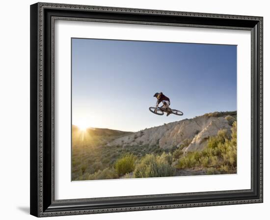 Jumping the Clay Cliffs, Polson, Montana, USA-Chuck Haney-Framed Photographic Print