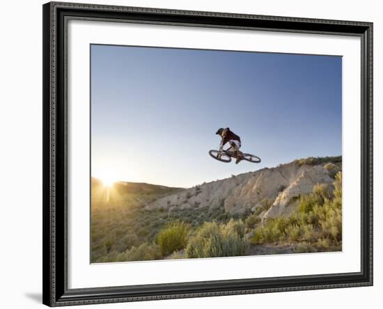 Jumping the Clay Cliffs, Polson, Montana, USA-Chuck Haney-Framed Photographic Print