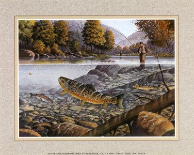 Opening Day Fly Fishing Art, Original Fishing Drawing, Mountain River  Stream Framed Mini Art Print by darkmountainarts