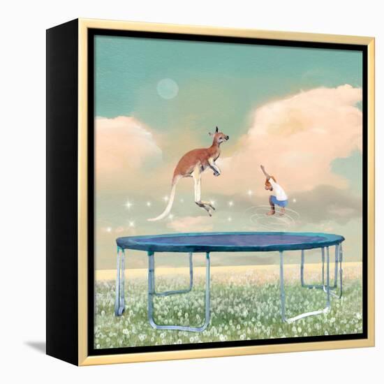 Jumping With Kangaroo-Nancy Tillman-Framed Stretched Canvas