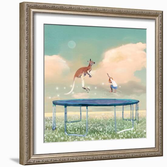 Jumping With Kangaroo-Nancy Tillman-Framed Premium Giclee Print