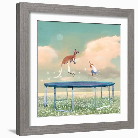 Jumping With Kangaroo-Nancy Tillman-Framed Premium Giclee Print