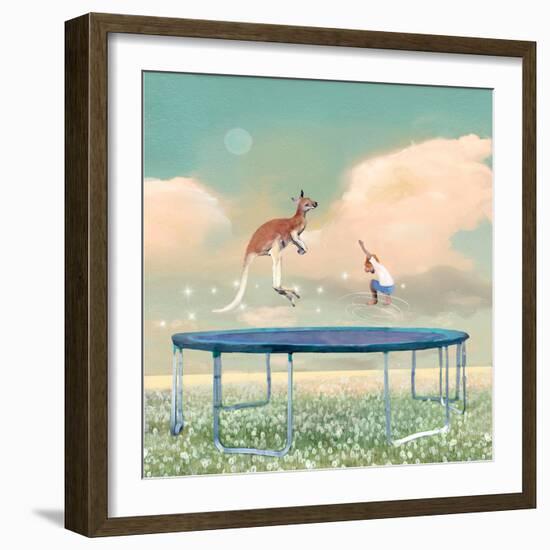 Jumping With Kangaroo-Nancy Tillman-Framed Premium Giclee Print