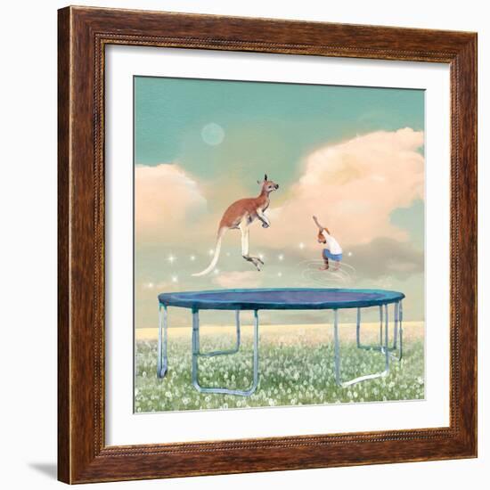 Jumping With Kangaroo-Nancy Tillman-Framed Premium Giclee Print