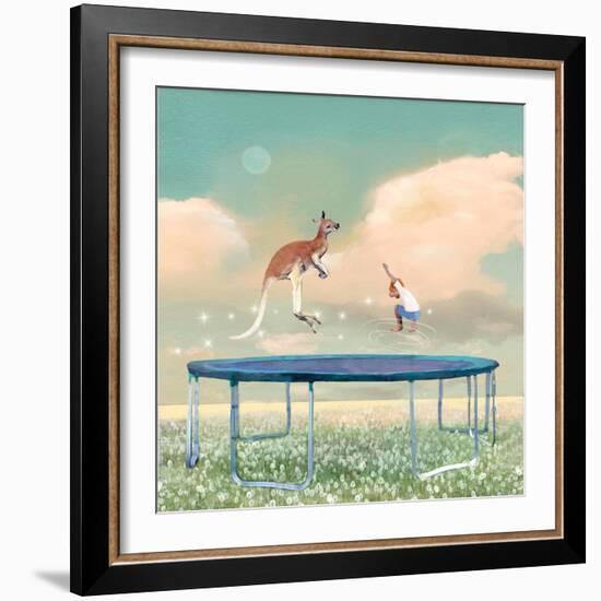 Jumping With Kangaroo-Nancy Tillman-Framed Premium Giclee Print