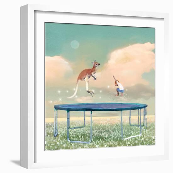 Jumping With Kangaroo-Nancy Tillman-Framed Premium Giclee Print