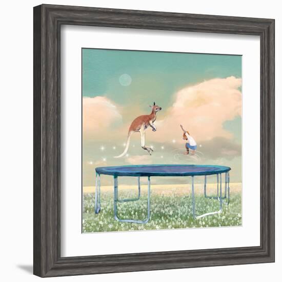 Jumping With Kangaroo-Nancy Tillman-Framed Art Print