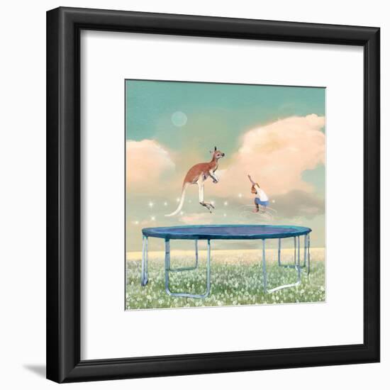 Jumping With Kangaroo-Nancy Tillman-Framed Art Print