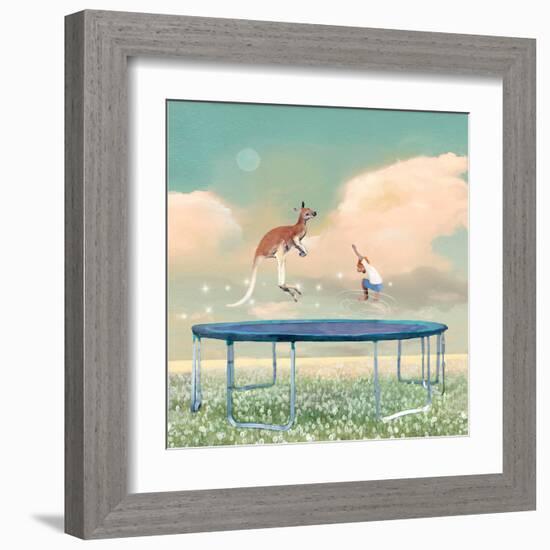 Jumping With Kangaroo-Nancy Tillman-Framed Art Print