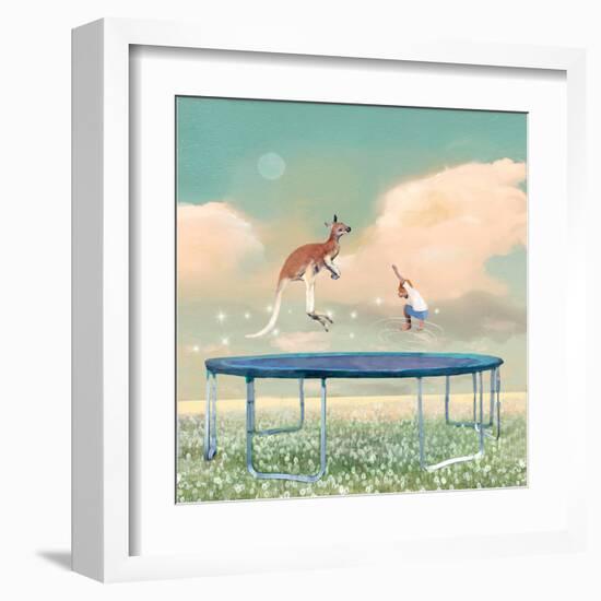 Jumping With Kangaroo-Nancy Tillman-Framed Art Print