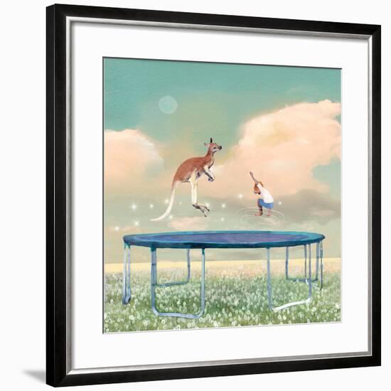 Jumping With Kangaroo-Nancy Tillman-Framed Art Print