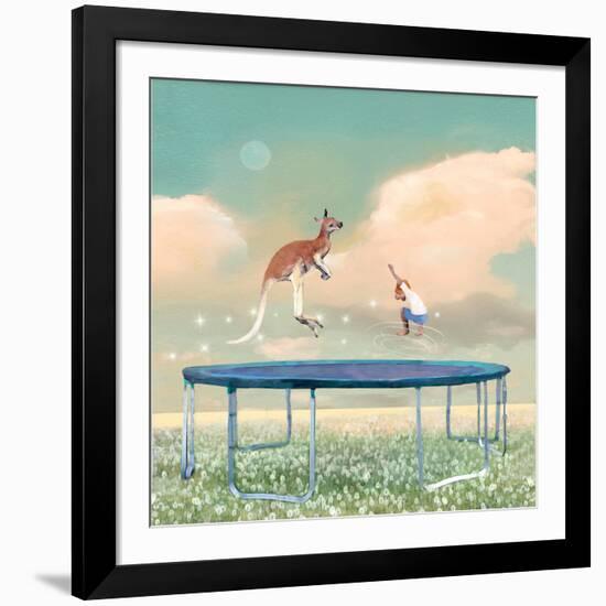 Jumping With Kangaroo-Nancy Tillman-Framed Art Print