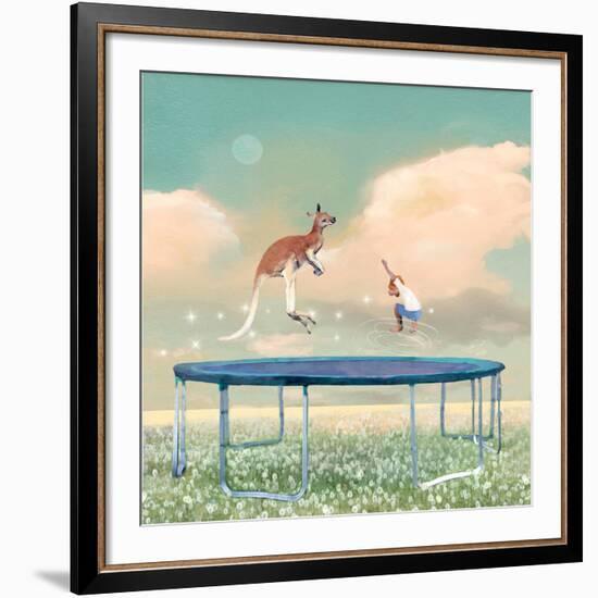 Jumping With Kangaroo-Nancy Tillman-Framed Art Print