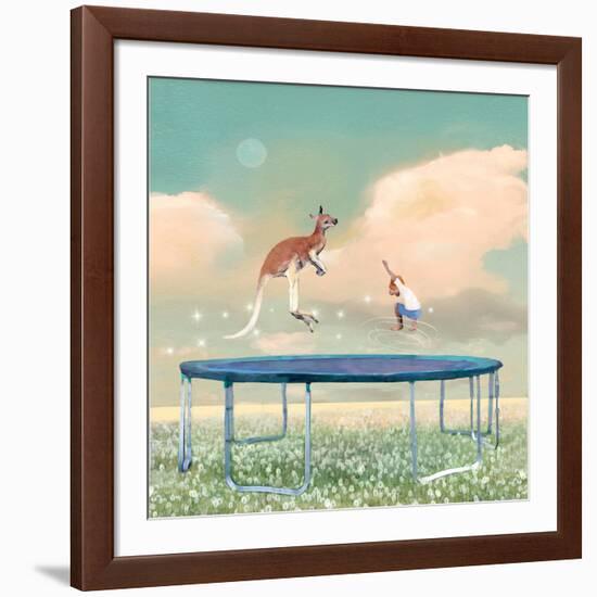 Jumping With Kangaroo-Nancy Tillman-Framed Art Print