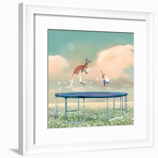 Jumping With Kangaroo-Nancy Tillman-Framed Art Print