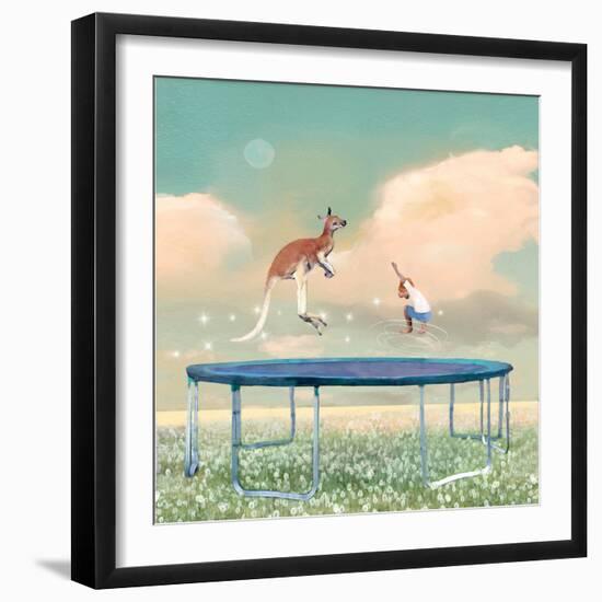 Jumping With Kangaroo-Nancy Tillman-Framed Art Print