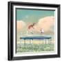 Jumping With Kangaroo-Nancy Tillman-Framed Art Print
