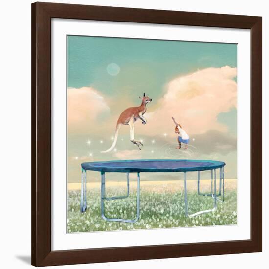 Jumping With Kangaroo-Nancy Tillman-Framed Giclee Print