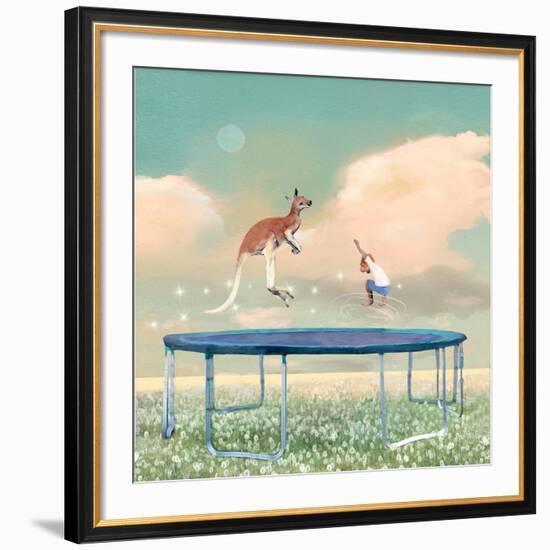 Jumping With Kangaroo-Nancy Tillman-Framed Giclee Print