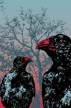 Vector Grunge Background Vith Ravens.-jumpingsack-Art Print