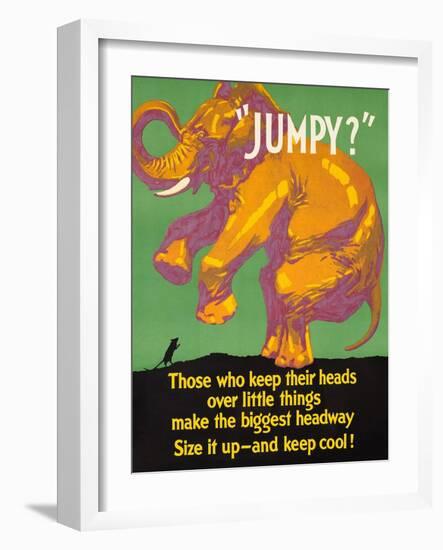 Jumpy Elephant Incentive Poster-Mather-Framed Art Print