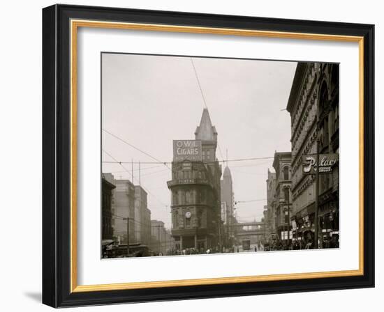 Junction of Main and Delaware Sts., Kansas City, Mo.-null-Framed Photo