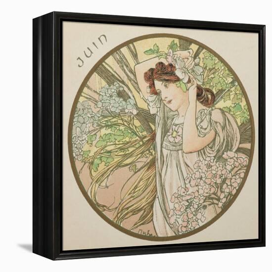 June, 1899 (Detail)-Alphonse Mucha-Framed Premier Image Canvas