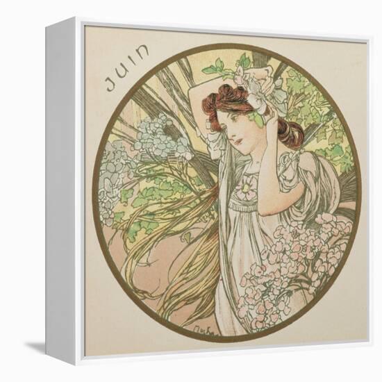 June, 1899 (Detail)-Alphonse Mucha-Framed Premier Image Canvas