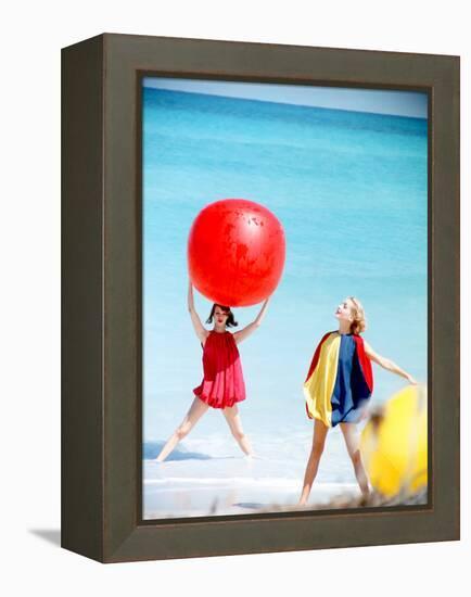 June 1956: Girls Modeling Beach Fashions in Cuba-Gordon Parks-Framed Premier Image Canvas