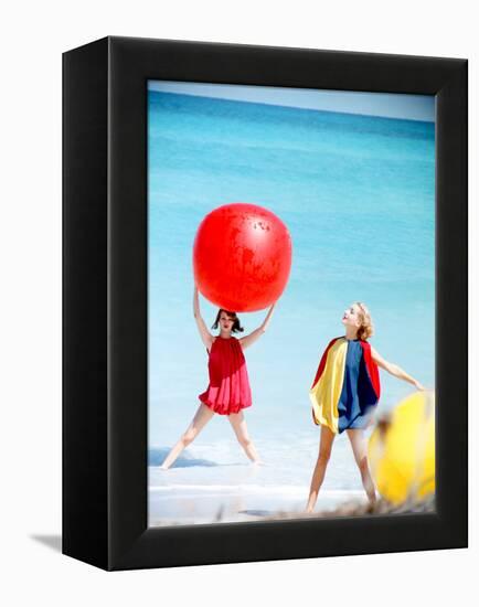 June 1956: Girls Modeling Beach Fashions in Cuba-Gordon Parks-Framed Premier Image Canvas