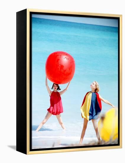 June 1956: Girls Modeling Beach Fashions in Cuba-Gordon Parks-Framed Premier Image Canvas