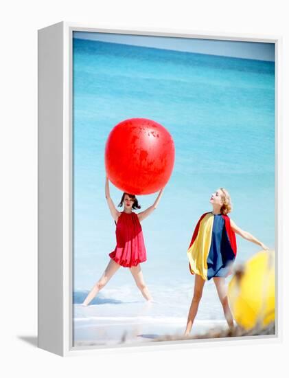 June 1956: Girls Modeling Beach Fashions in Cuba-Gordon Parks-Framed Premier Image Canvas