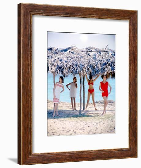 June 1956: Girls Modeling Beach Fashions in Cuba-Gordon Parks-Framed Premium Photographic Print