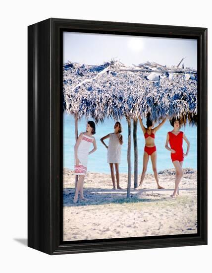 June 1956: Girls Modeling Beach Fashions in Cuba-Gordon Parks-Framed Premier Image Canvas