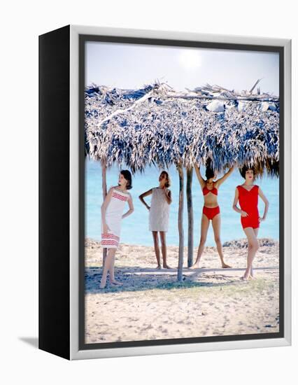 June 1956: Girls Modeling Beach Fashions in Cuba-Gordon Parks-Framed Premier Image Canvas