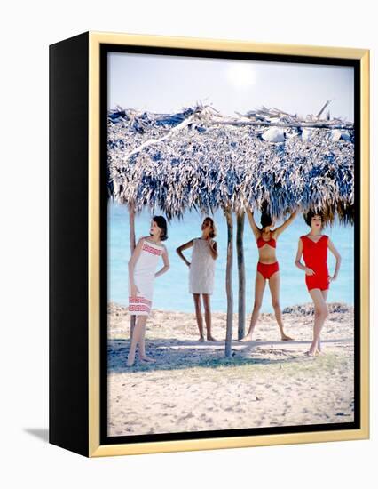 June 1956: Girls Modeling Beach Fashions in Cuba-Gordon Parks-Framed Premier Image Canvas