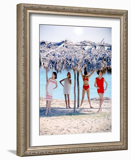 June 1956: Girls Modeling Beach Fashions in Cuba-Gordon Parks-Framed Photographic Print