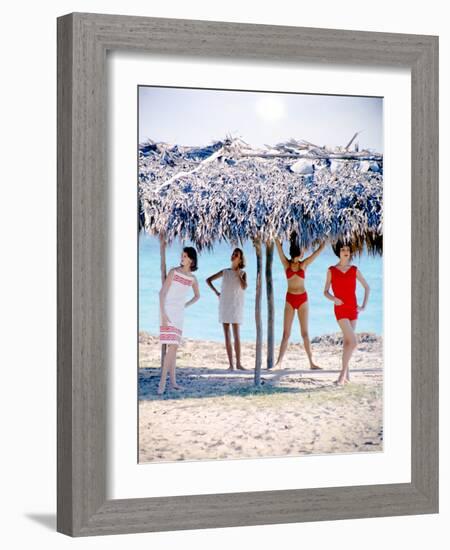 June 1956: Girls Modeling Beach Fashions in Cuba-Gordon Parks-Framed Photographic Print