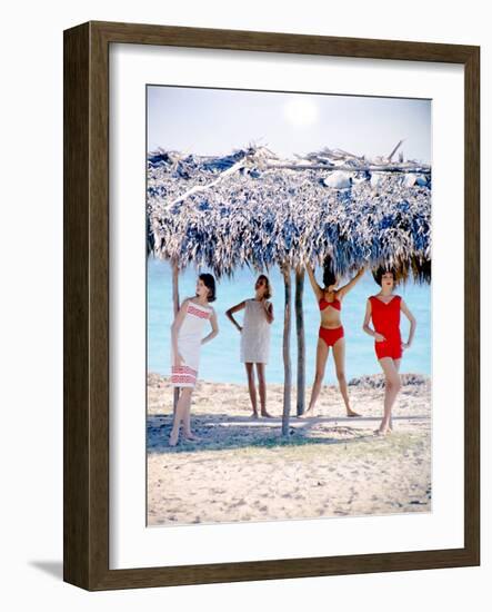 June 1956: Girls Modeling Beach Fashions in Cuba-Gordon Parks-Framed Photographic Print