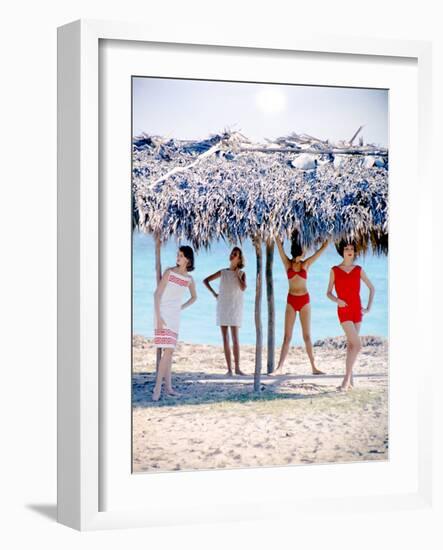 June 1956: Girls Modeling Beach Fashions in Cuba-Gordon Parks-Framed Photographic Print