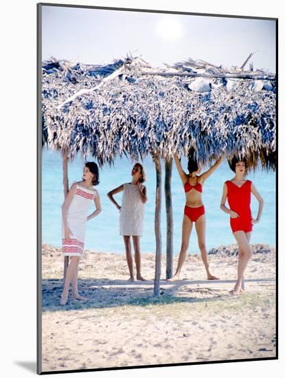 June 1956: Girls Modeling Beach Fashions in Cuba-Gordon Parks-Mounted Photographic Print