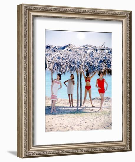 June 1956: Girls Modeling Beach Fashions in Cuba-Gordon Parks-Framed Photographic Print