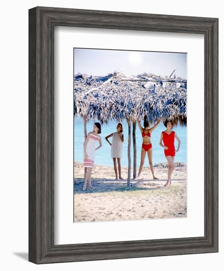 June 1956: Girls Modeling Beach Fashions in Cuba-Gordon Parks-Framed Photographic Print