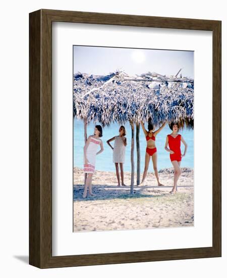 June 1956: Girls Modeling Beach Fashions in Cuba-Gordon Parks-Framed Photographic Print