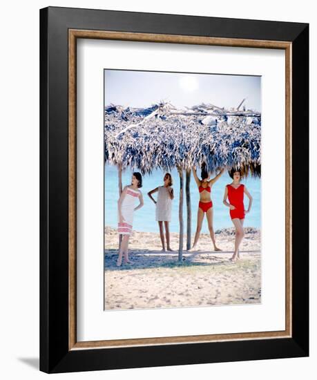 June 1956: Girls Modeling Beach Fashions in Cuba-Gordon Parks-Framed Photographic Print